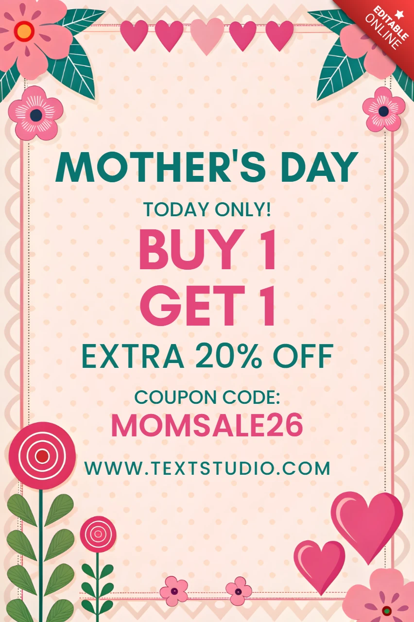 Floral Mother's Day Promotion Template – Editable Design for Special Offers