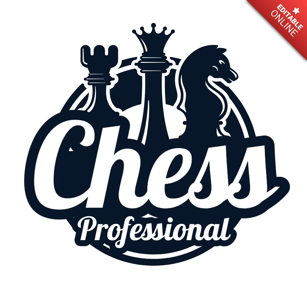 Modèle de logo professionnel pour les échecs