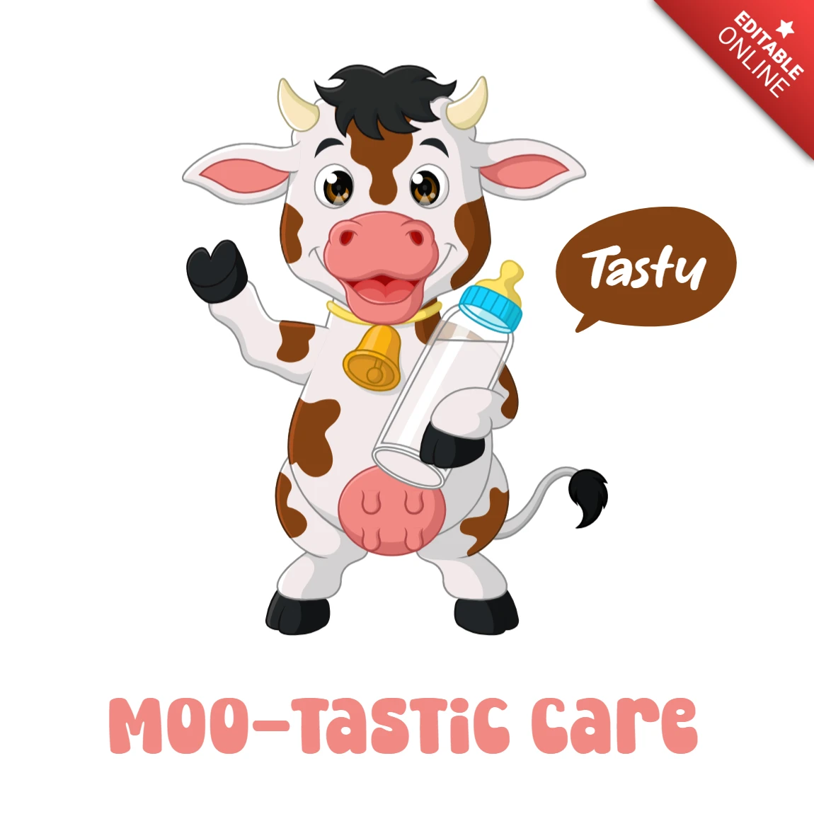 Moo-tastic care plantilla de diseño editable para ropa infantil