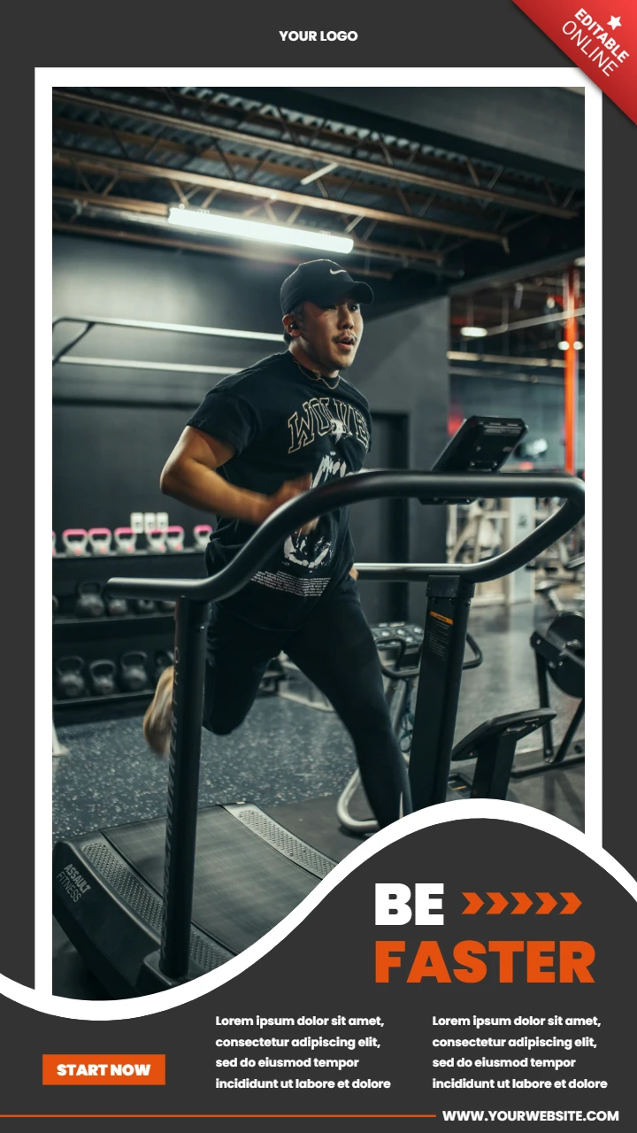 Be faster gym instagram story post design template