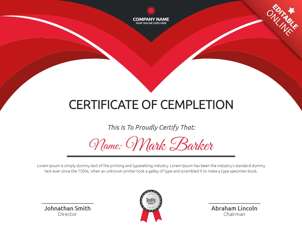 Abstract Modern Corporate Certificate Post Design Template