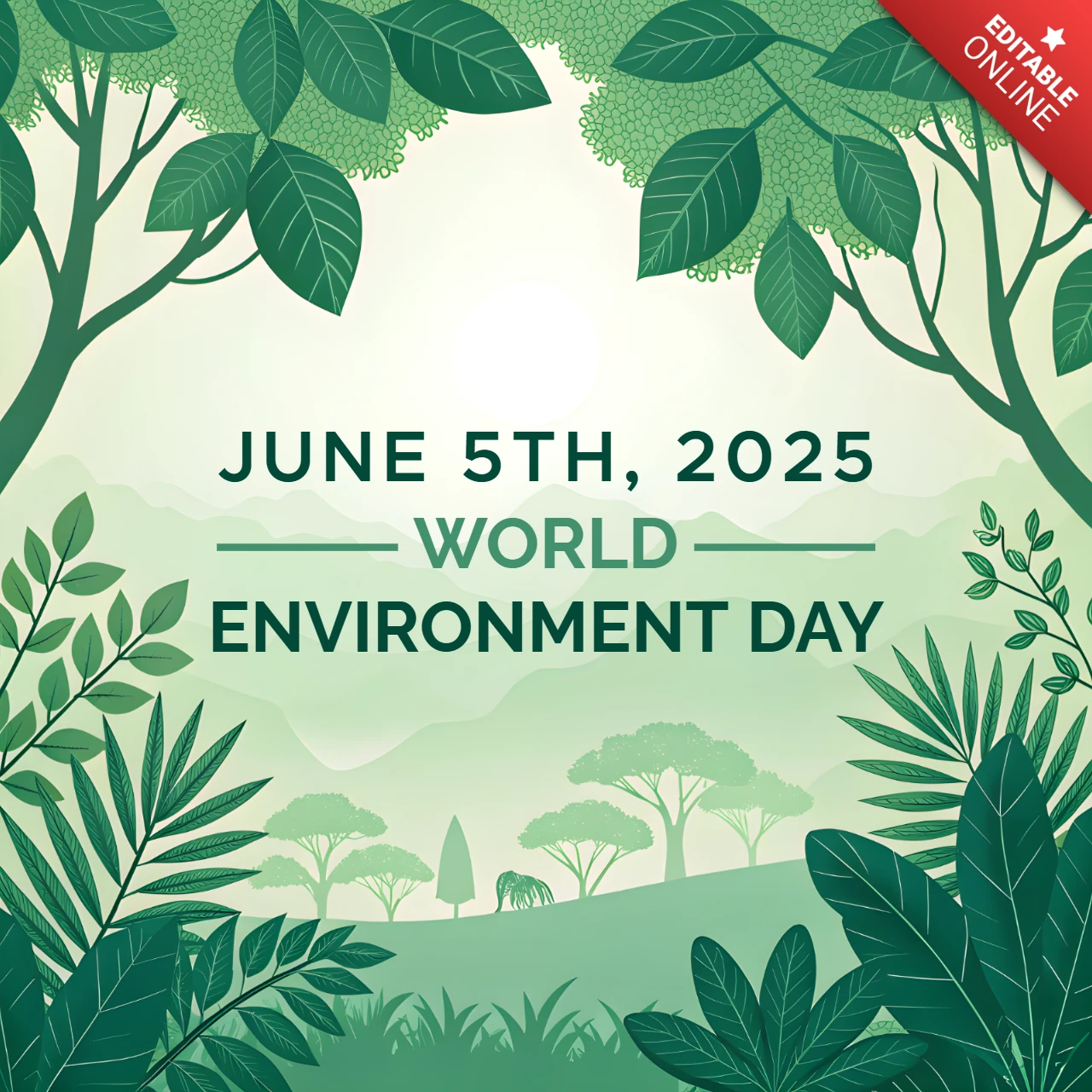 Green Forest Design Template for World Environment Day