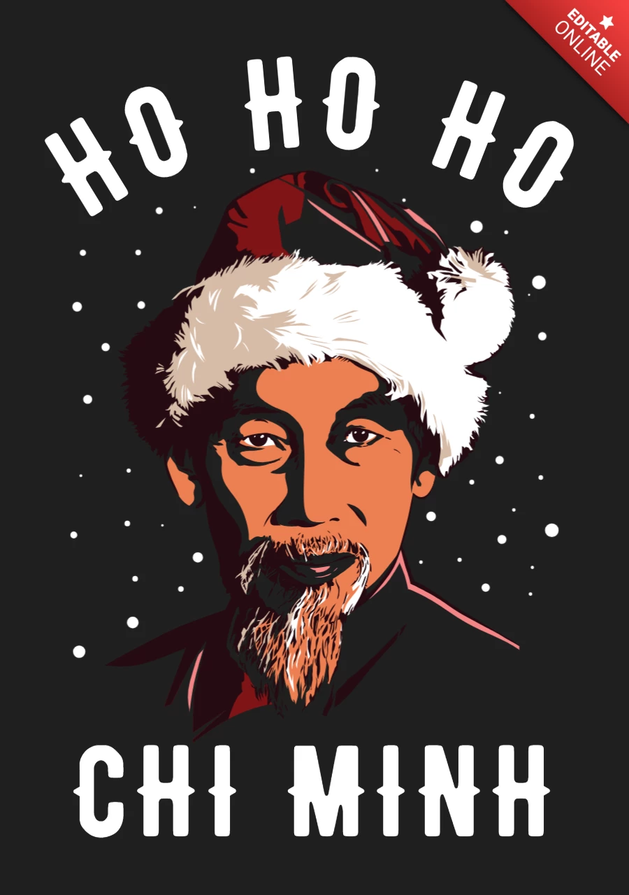 Weihnachten ho chi minh dunkel humor parodie t-shirt design vorlage