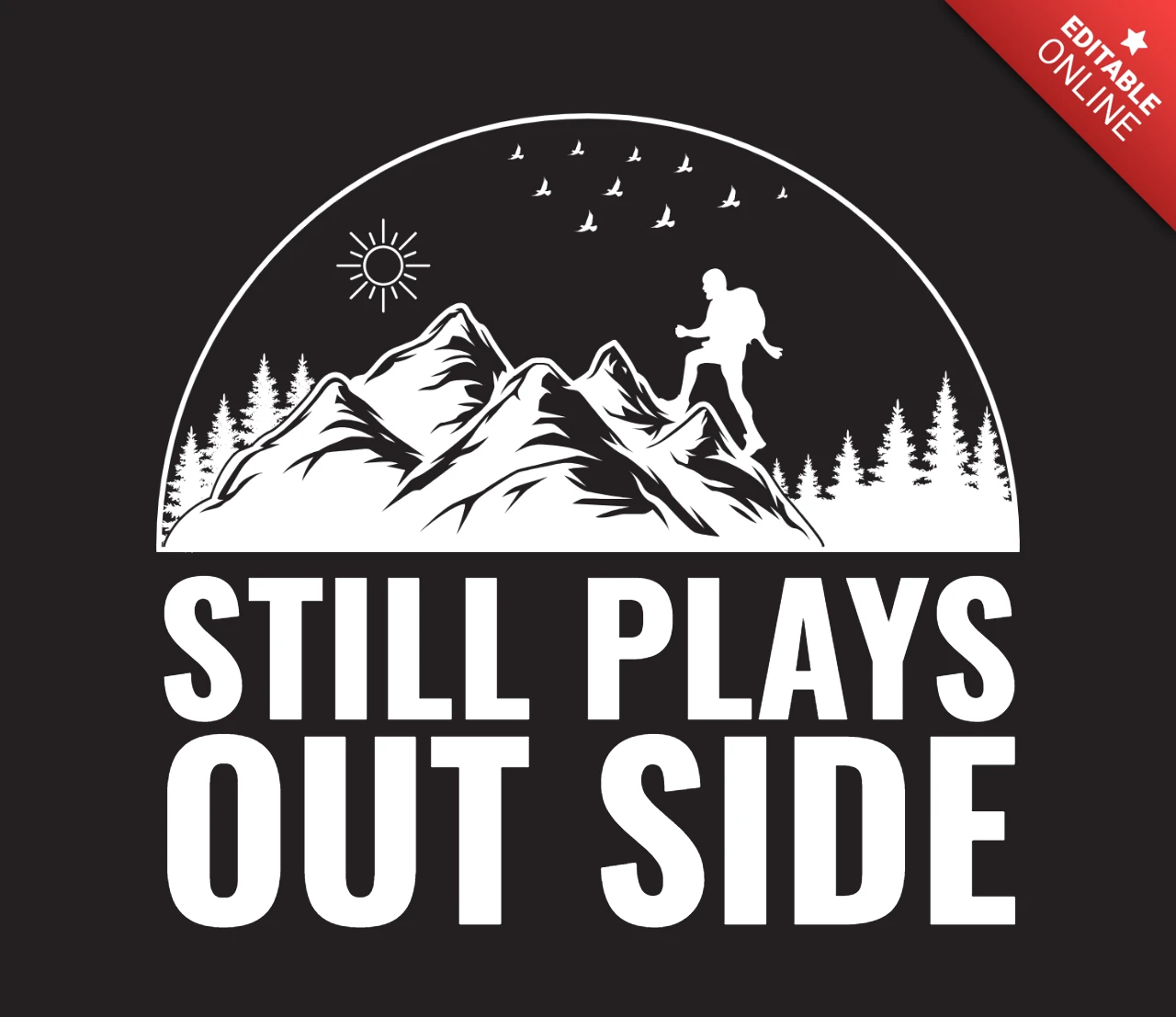 Wandelen berg t-shirt ontwerpsjabloon