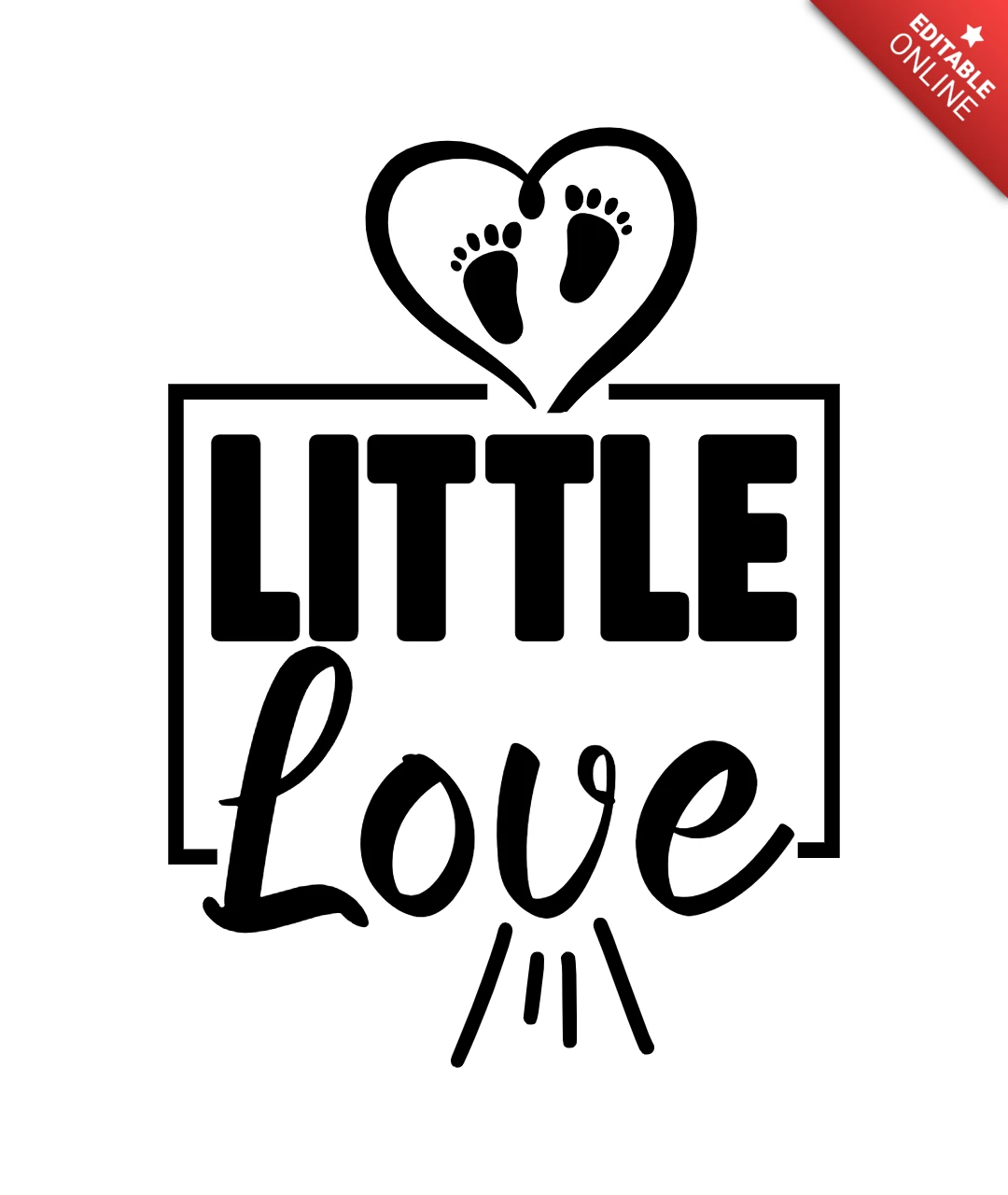 Modelo de design de camiseta do bebê Little Love
