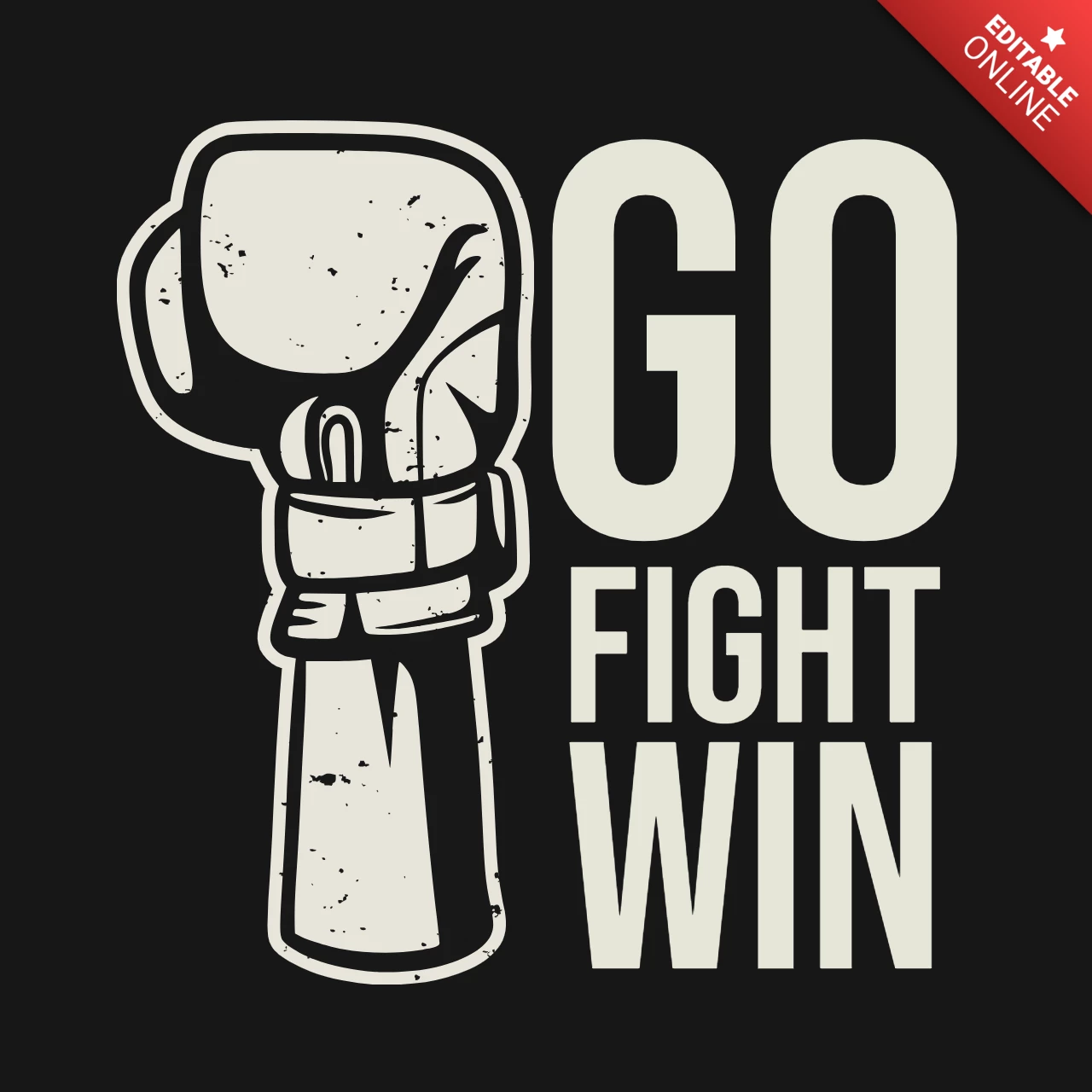 Boxing Hand Gloves Vintage T-shirt Design Template