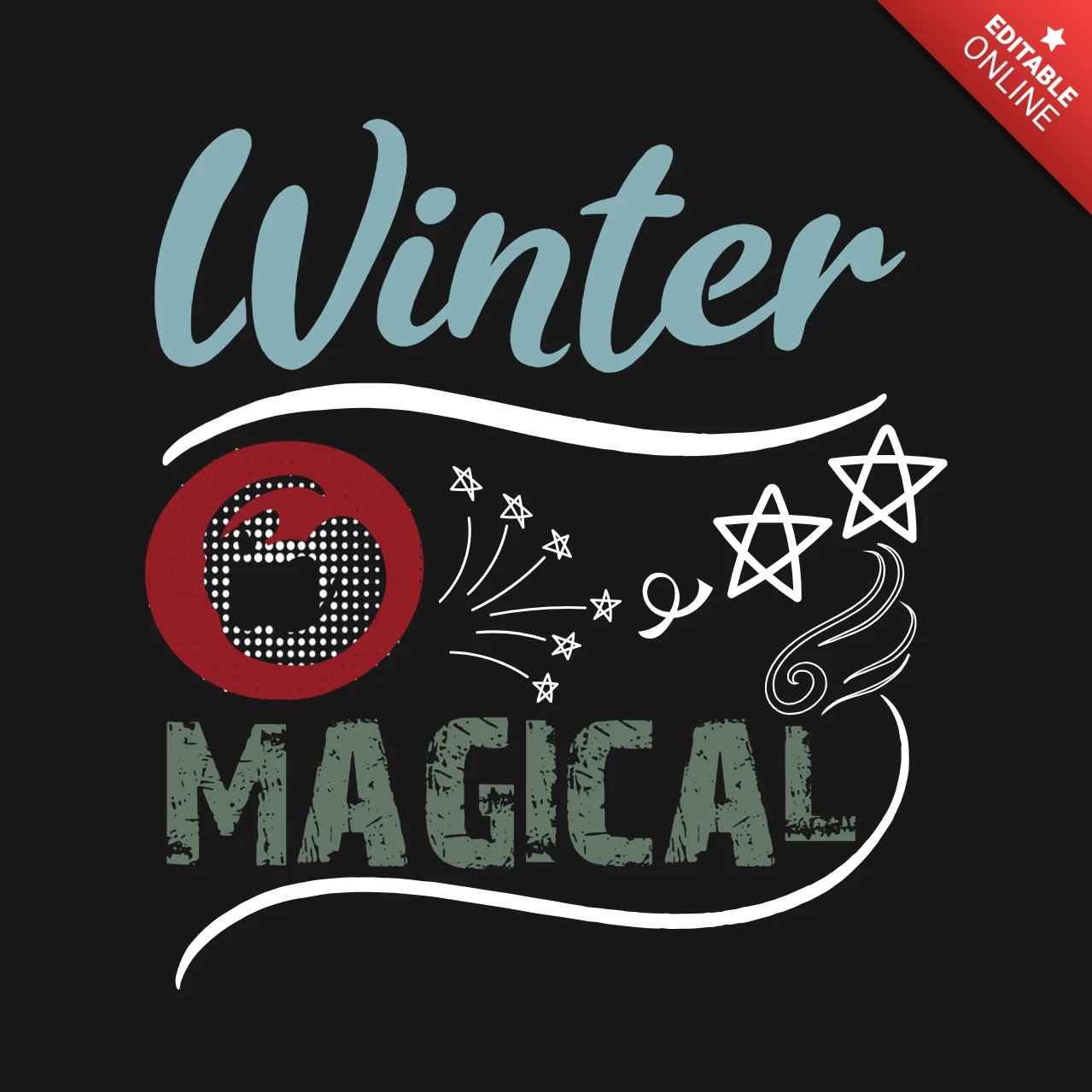 Winter magisch t-shirt design vorlage