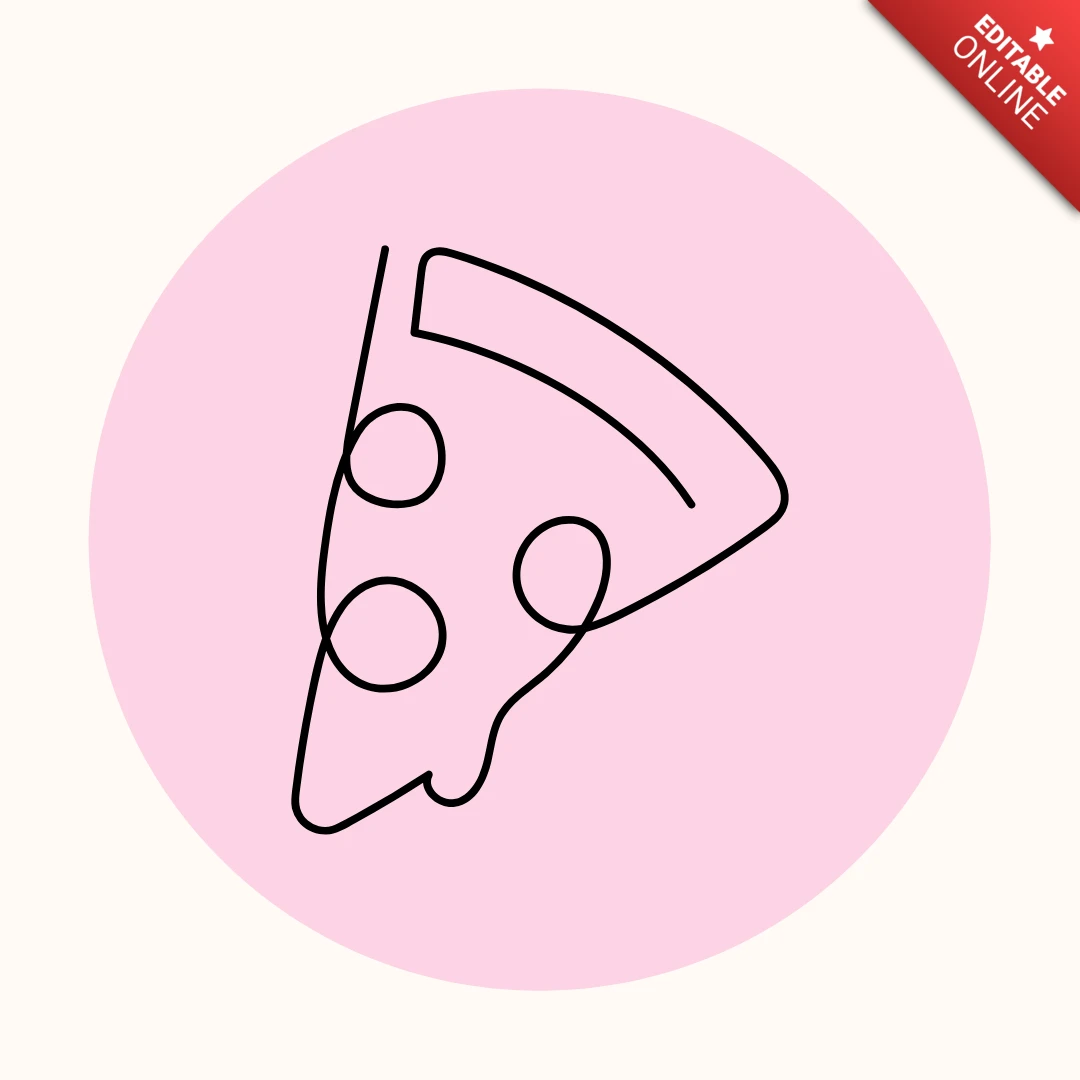 Modèle de conception de couverture d'histoire Instagram avec dessin au trait de tranche de pizza