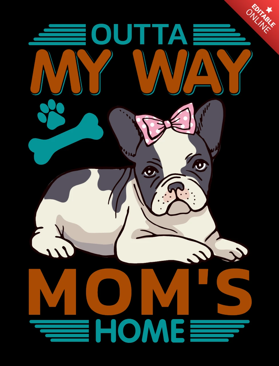 Speelse franse bulldog ontwerpsjabloon voor dierenliefhebbers