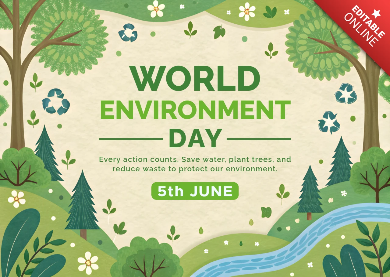 Nature-Inspired World Environment Day Template for Eco-Friendly Promotions