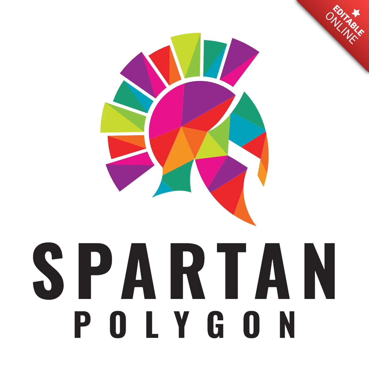 Bunte spartanische Logo-Design-Vorlage