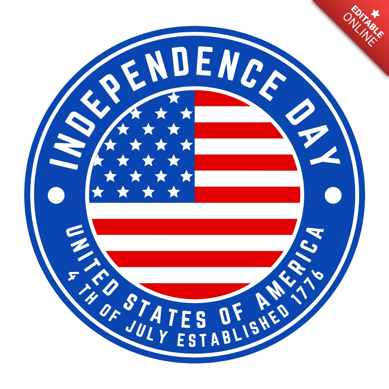 Modèle de logo pour le jour de l'indépendance du drapeau des États-Unis
