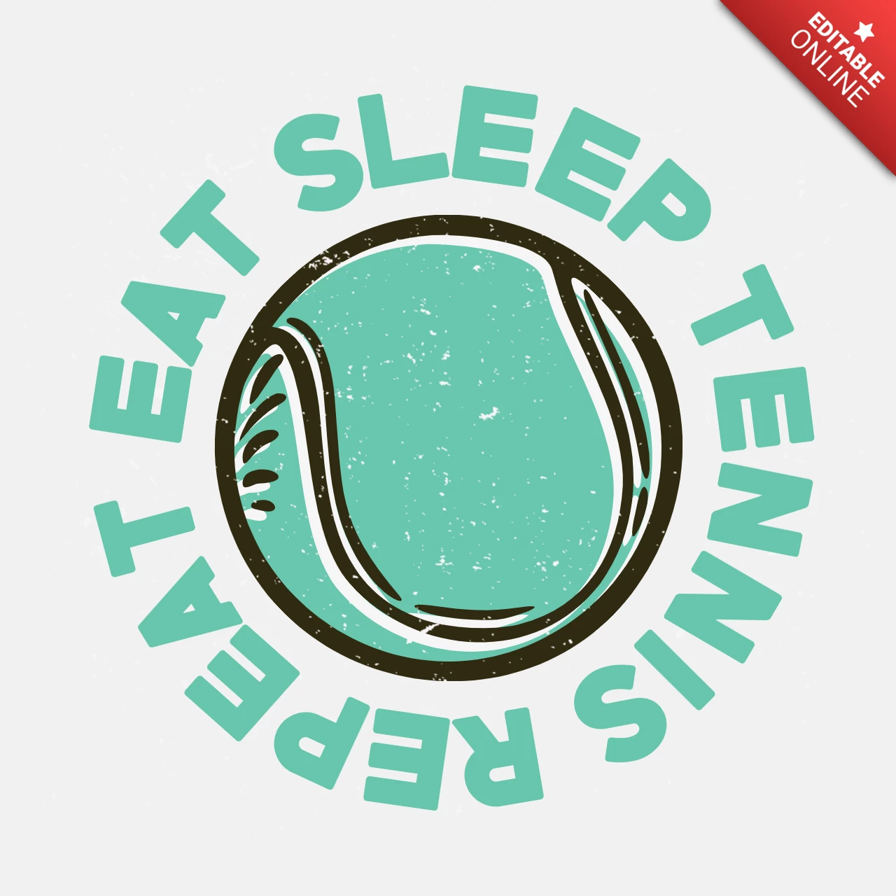 Tennis Ball Vintage T-shirt Design Template