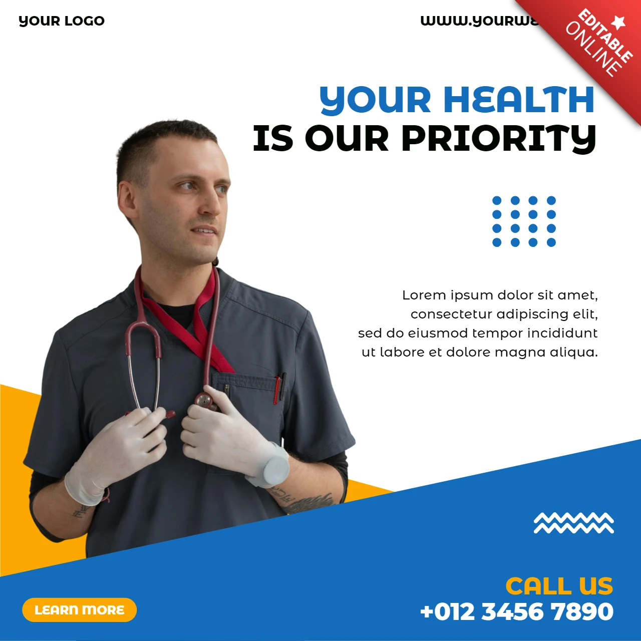 Medical Health Care Instagram Post Design Template