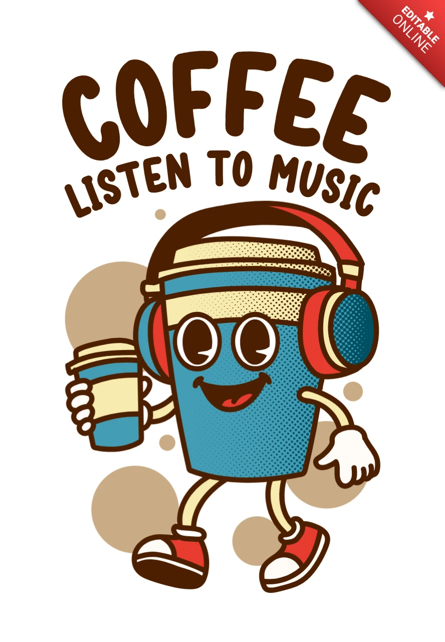 Playful Coffee and Music Design Template for Creative Projects