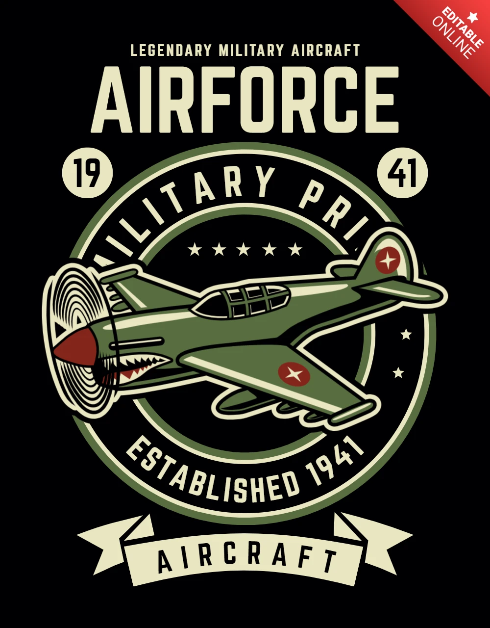 Modelo de design de camiseta da Força Aérea