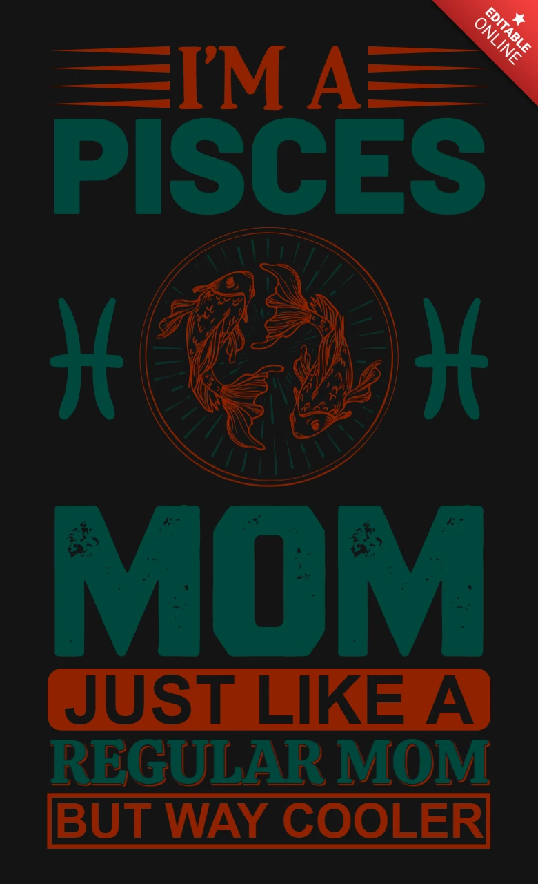 Vissen mama retro typografie ontwerpsjabloon voor aangepaste kleding