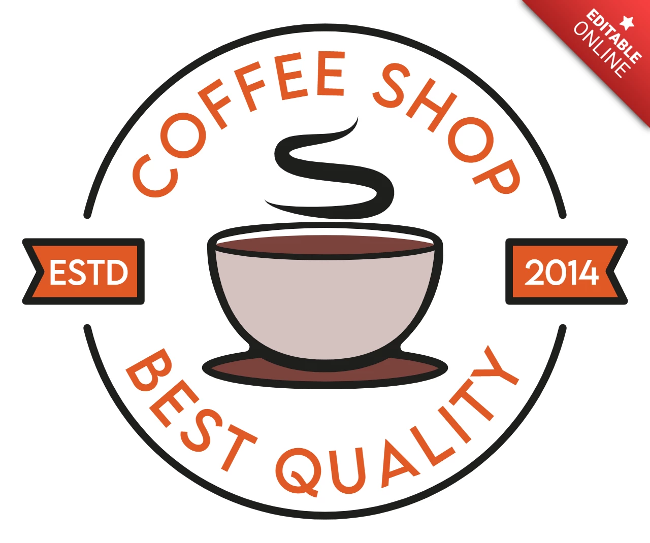 Café : modèle de logo de meilleure qualité badge