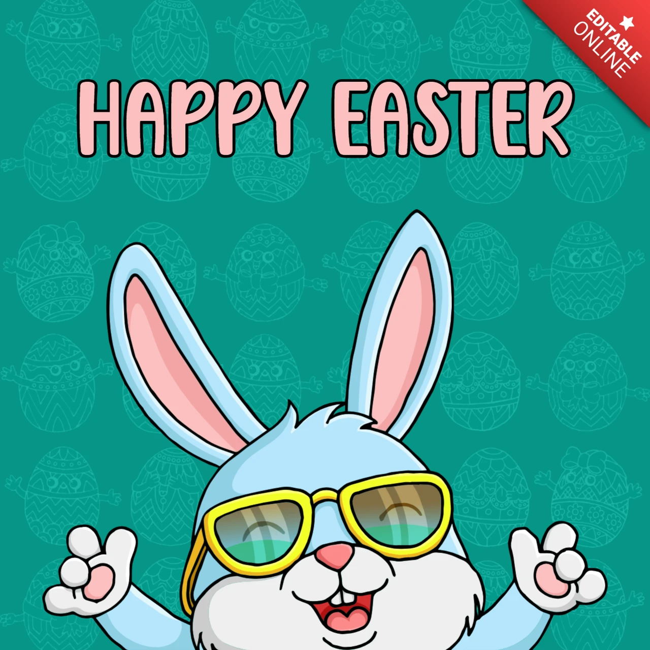 Happy Easter Bunny Design Template for Festive Celebrations