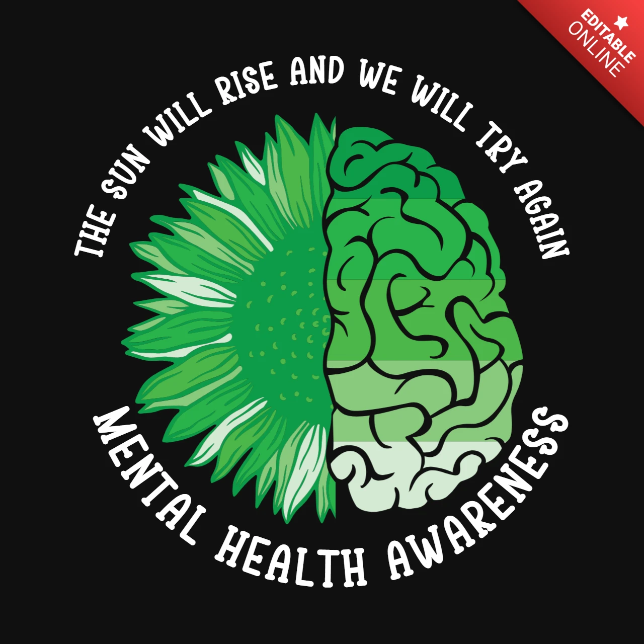Sun will rise mental awareness t-shirt template