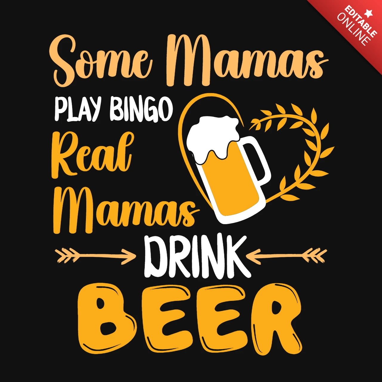 Real Moms Drink Beer T-Shirt Design Template