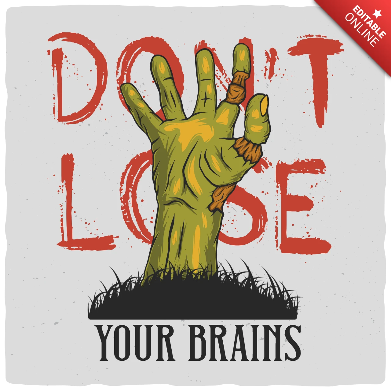 Zombie hand t-shirt ontwerpsjabloon
