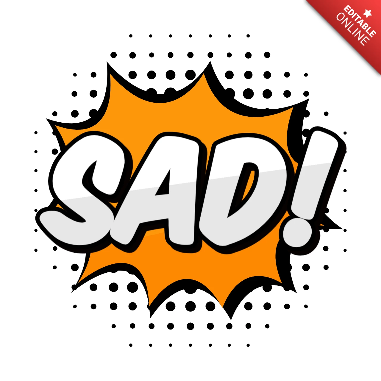 Sad ! pop art comic style text effect template