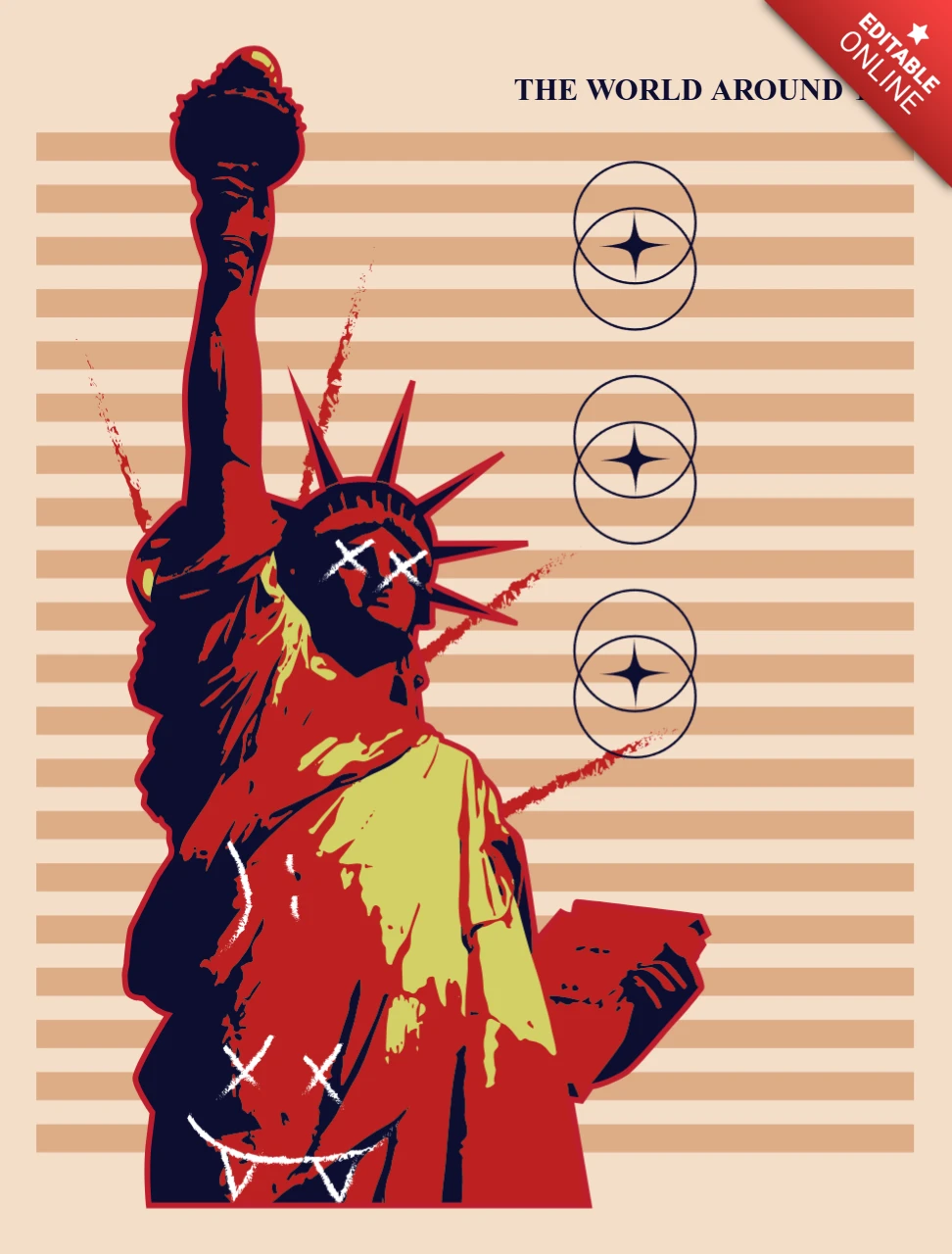 Abstraktes künstlerisches Lady Liberty-Design-Template für urbanen Kunstverkauf