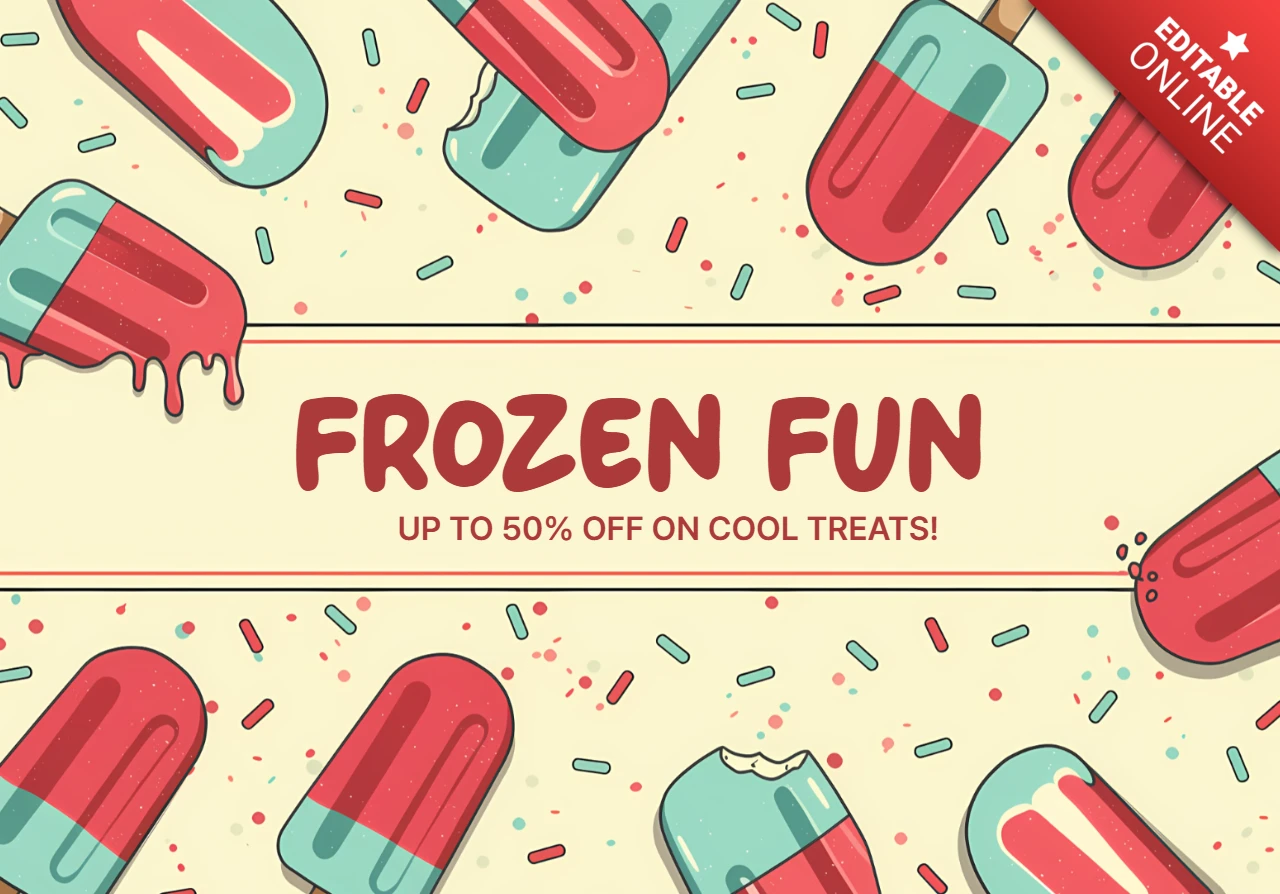 Verspielte Eiscreme-Designvorlage für Sommerpromotions