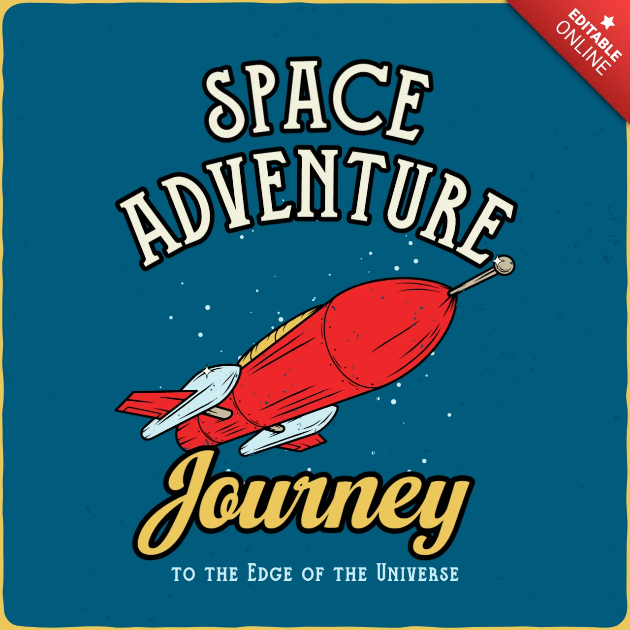Modèle de t-shirt rétro d'aventure spatiale