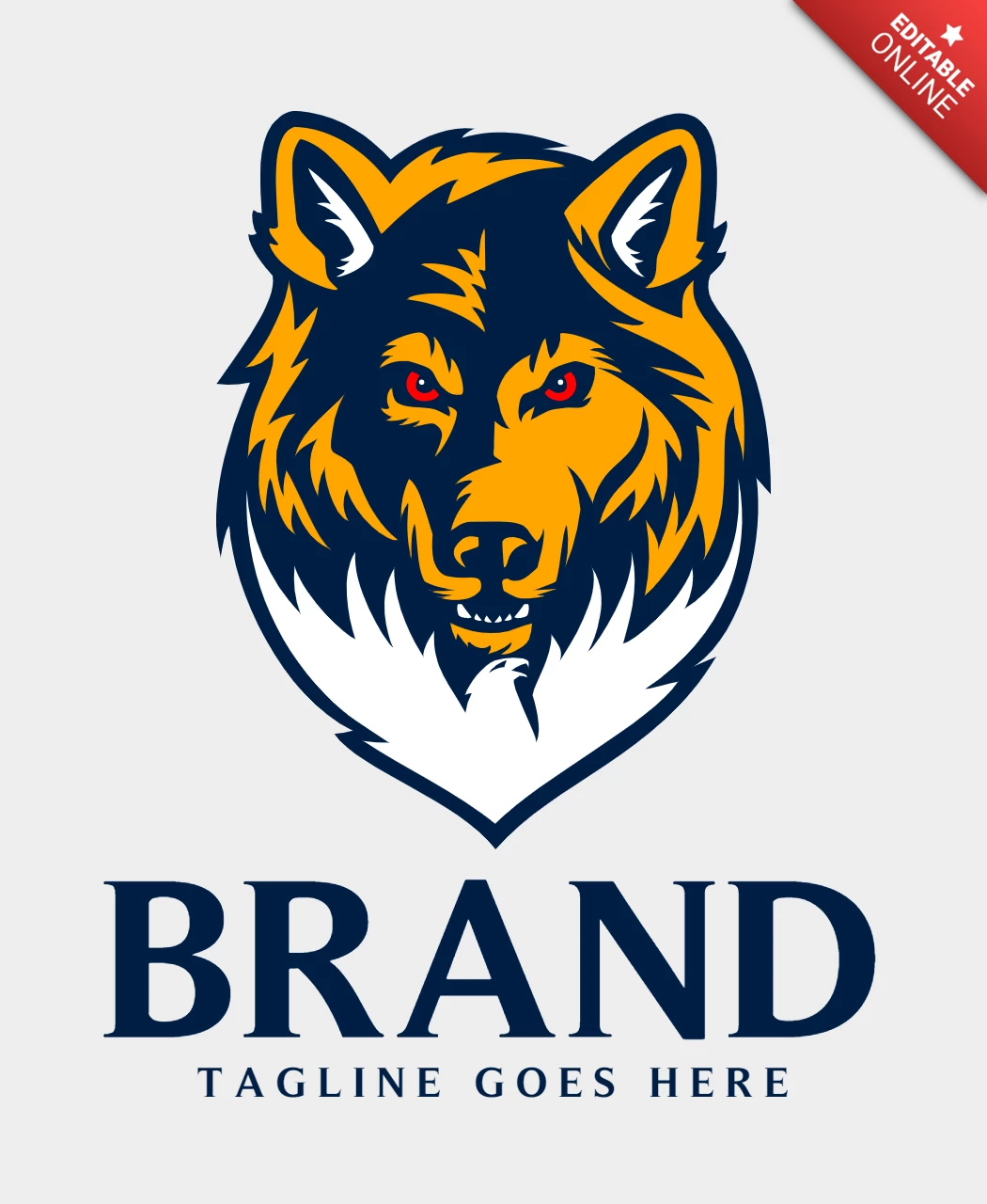 Plantilla de diseño de logotipo de águila lobo