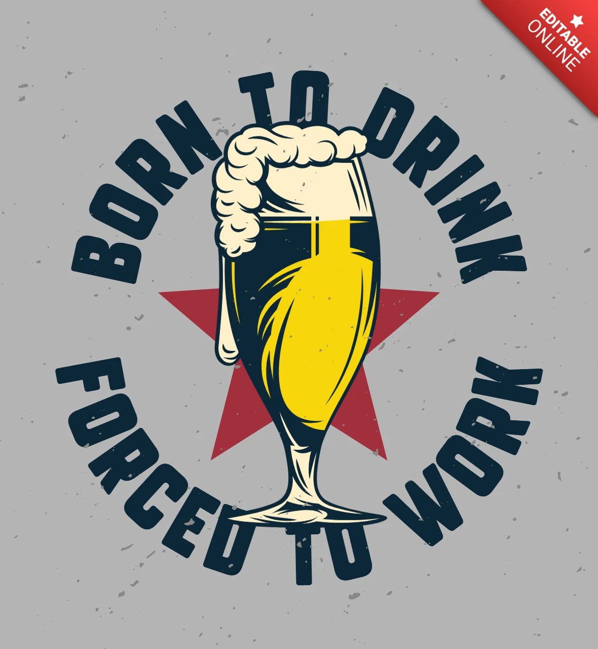 Taza de cerveza plantilla de diseño de camiseta