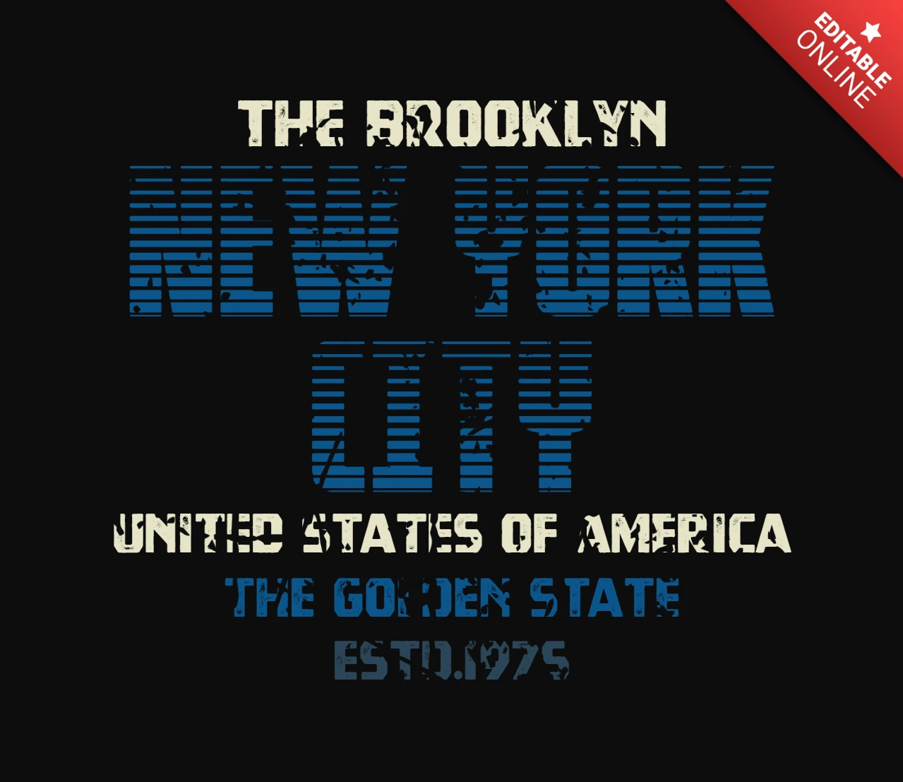 Modelo de design de camiseta com tipografia da cidade de Nova York