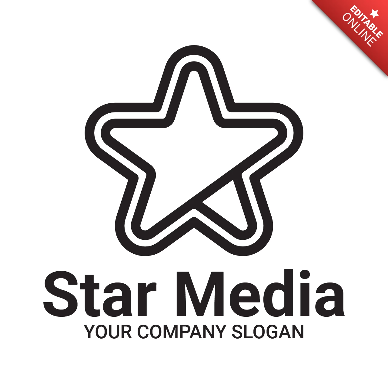 Star Media Logo Design Template