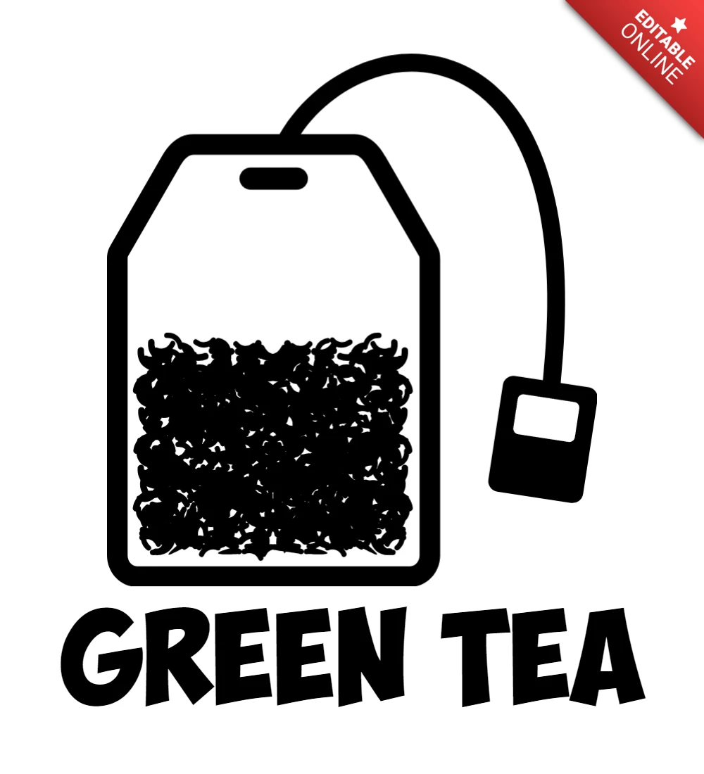 Green Tea Logo Design Template Black