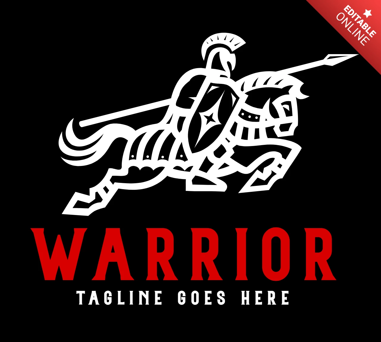 Warrior Horse Logo Design Template