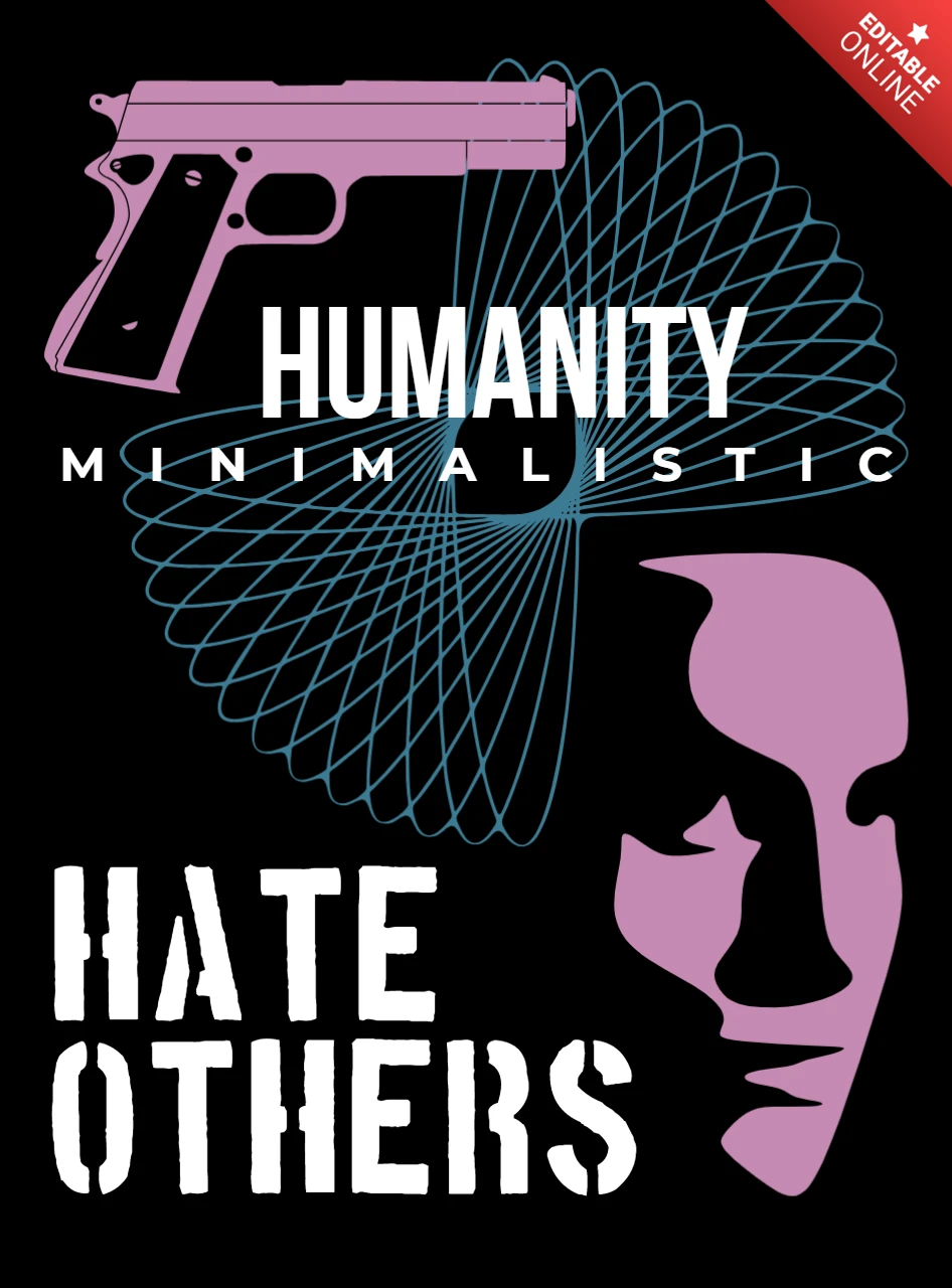 Minimalistic Design Template with Gun Graphic for Social Awareness Posters