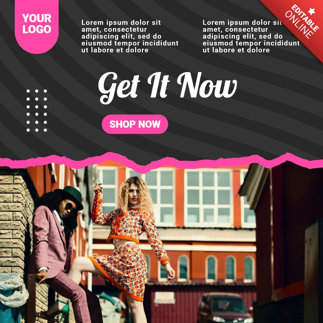 Donna moda pubblicità instagram post design template