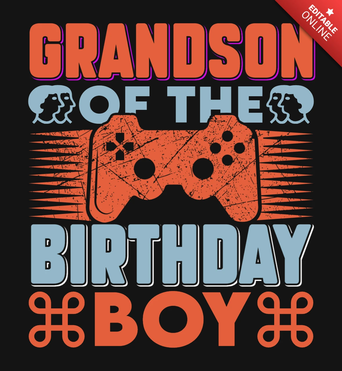 Nieto del cumpleañero cita de juego plantilla de diseño de camiseta