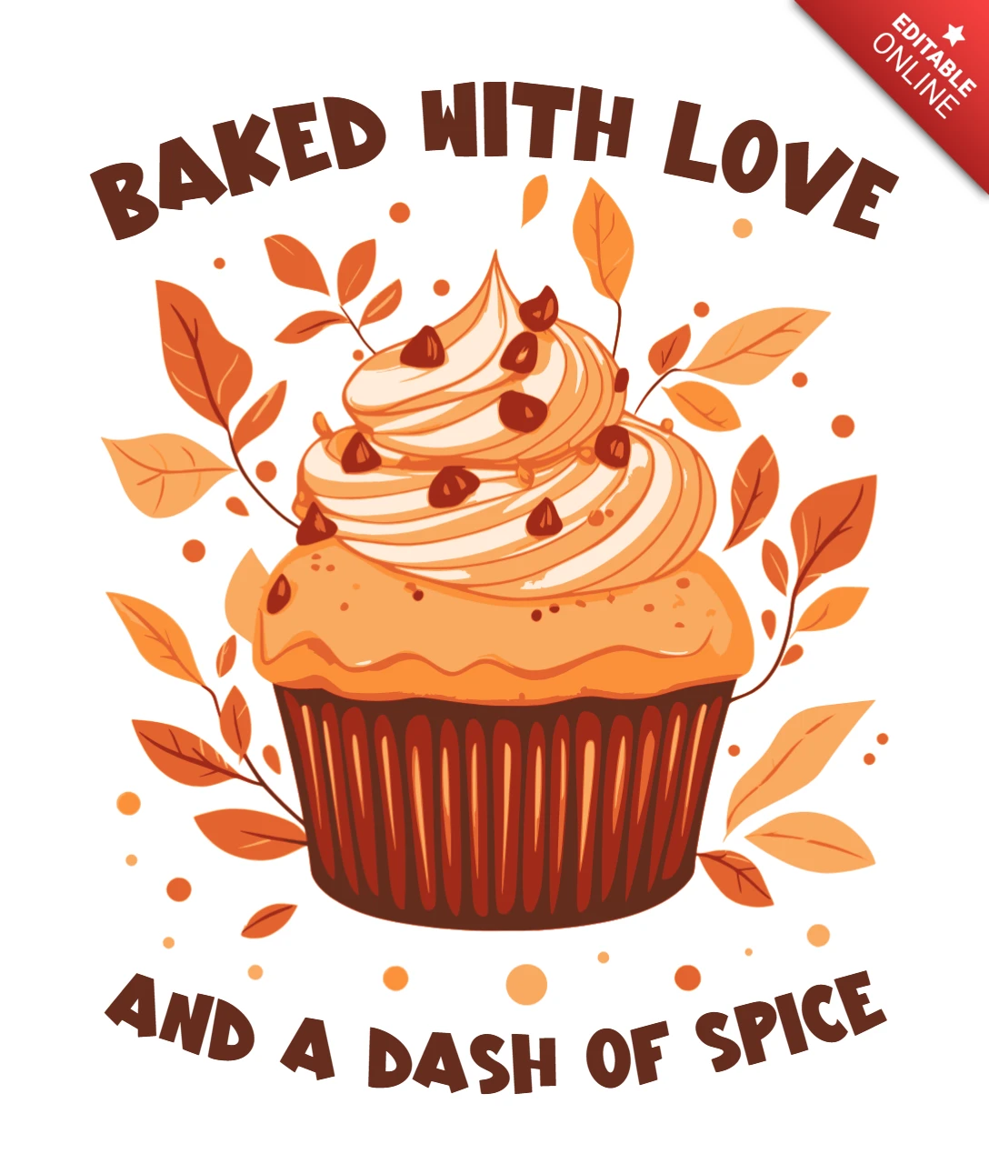 Modèle de design de cupcake d'automne pour les promotions de boulangerie