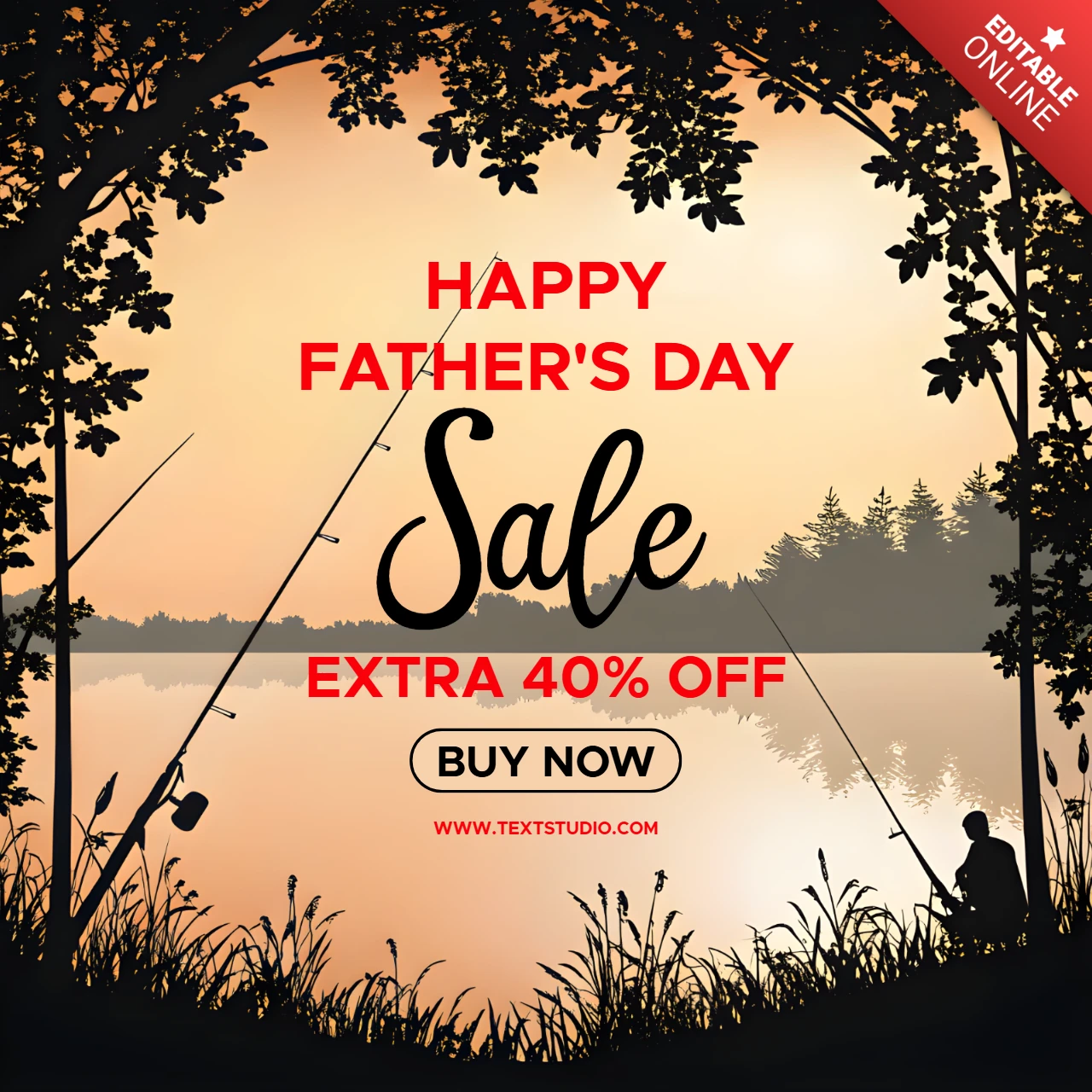 Father's Day Gift Sale Marketing Template for Fishermen Dads