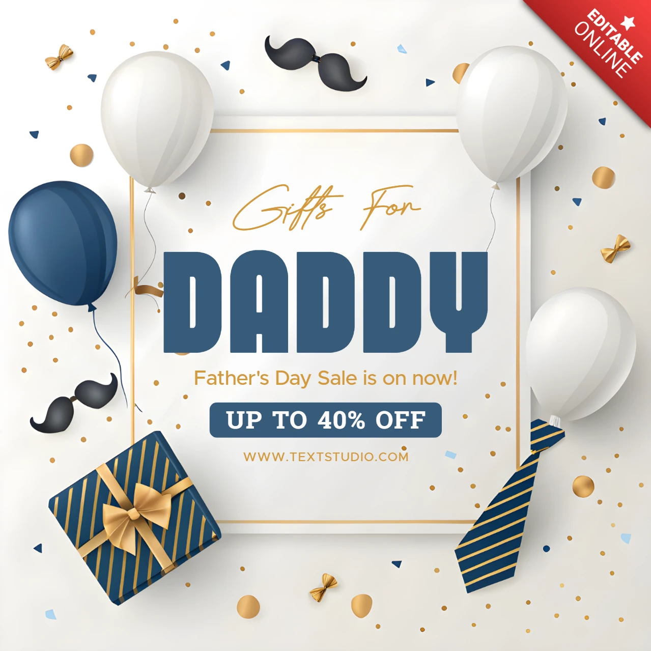 Modèle de vœux pour la fête des pères : design élégant pour les promotions de cadeaux