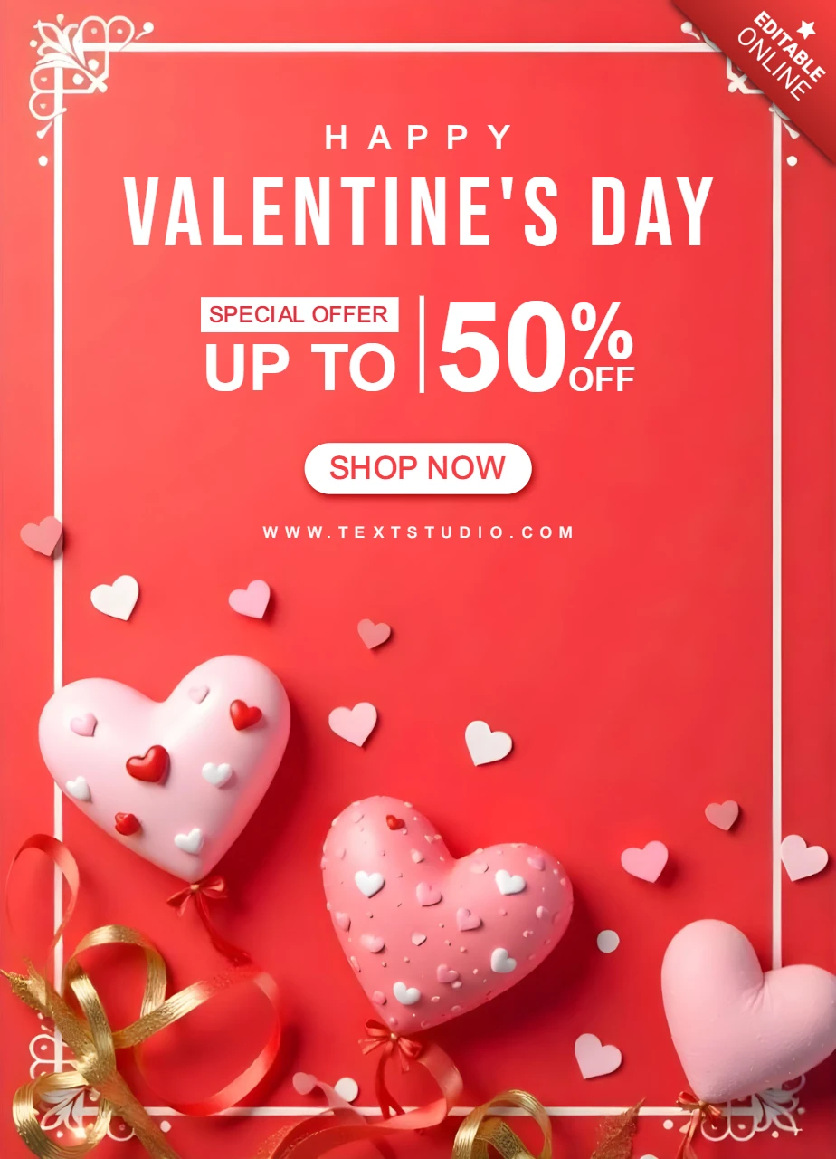 Valentinstag-Verkaufsvorlage - editierbares Design für Sonderangebote