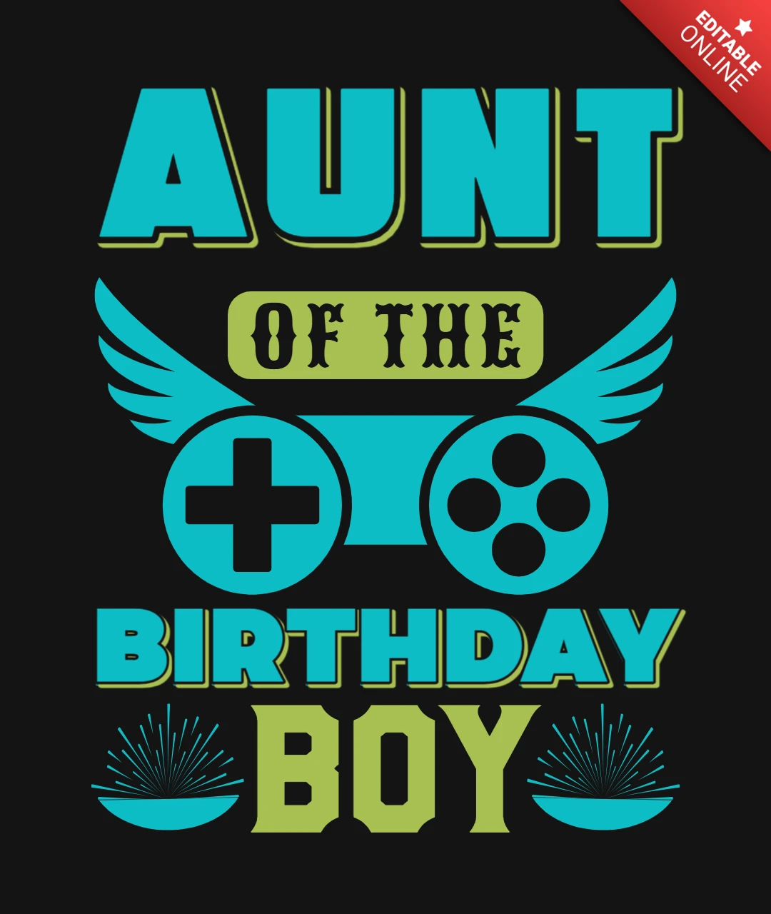 Tía del cumpleañero gaming quote t-shirt design template