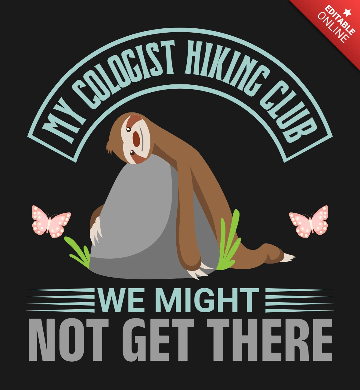 Modelo de design de camiseta de preguiça do clube de caminhada micologista