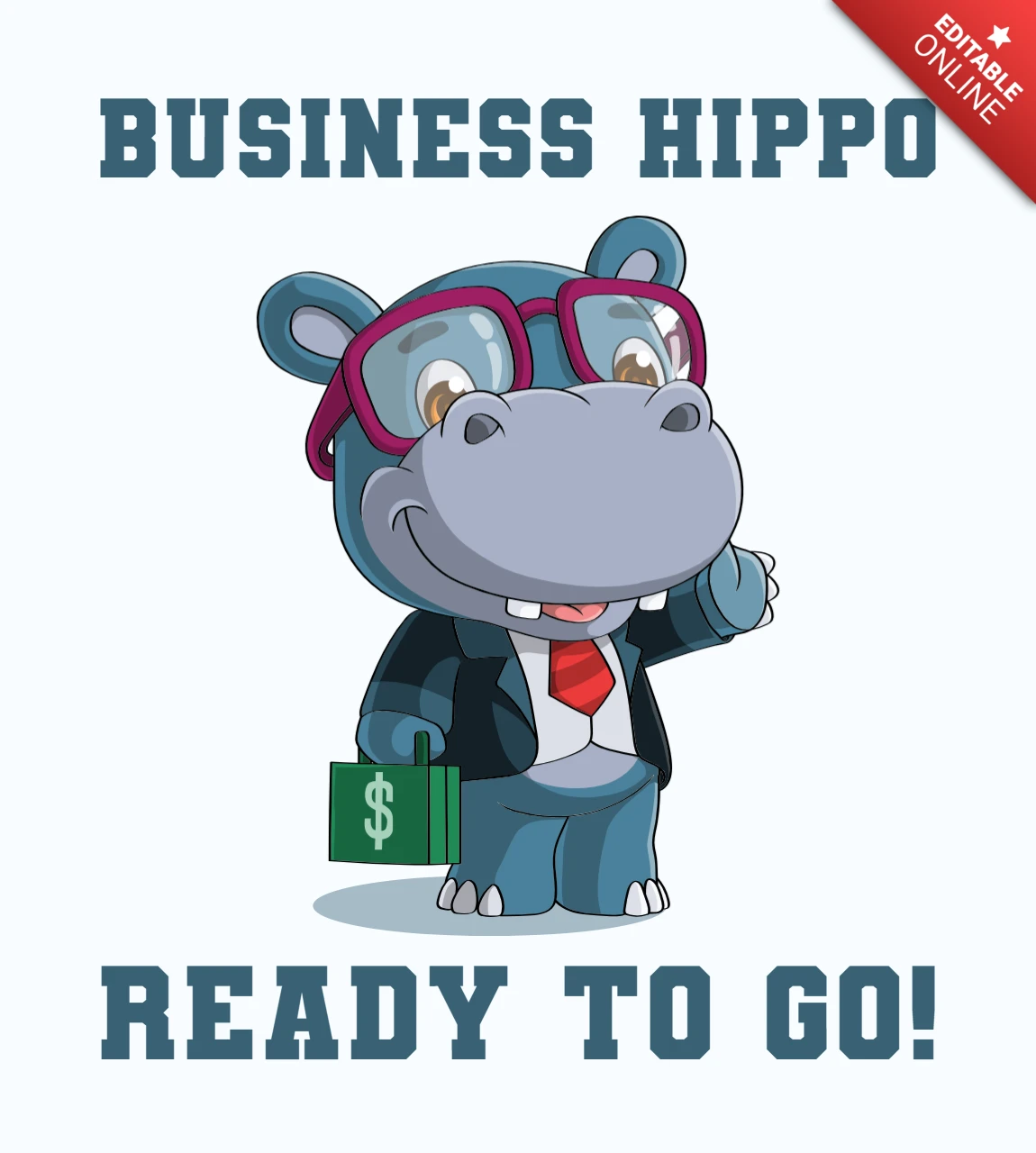Business hippo design template éditable : prêt à l'emploi !