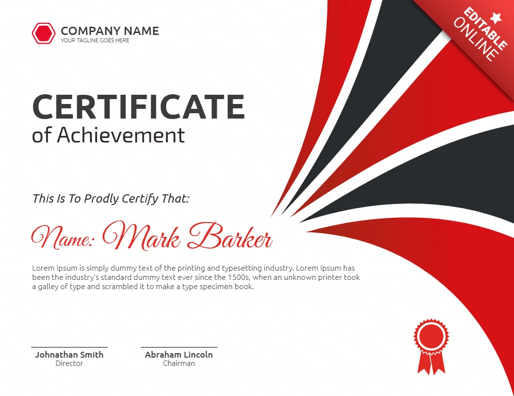 Abstracte moderne zakelijke werknemer certificaat van voltooiing post ontwerpsjabloon