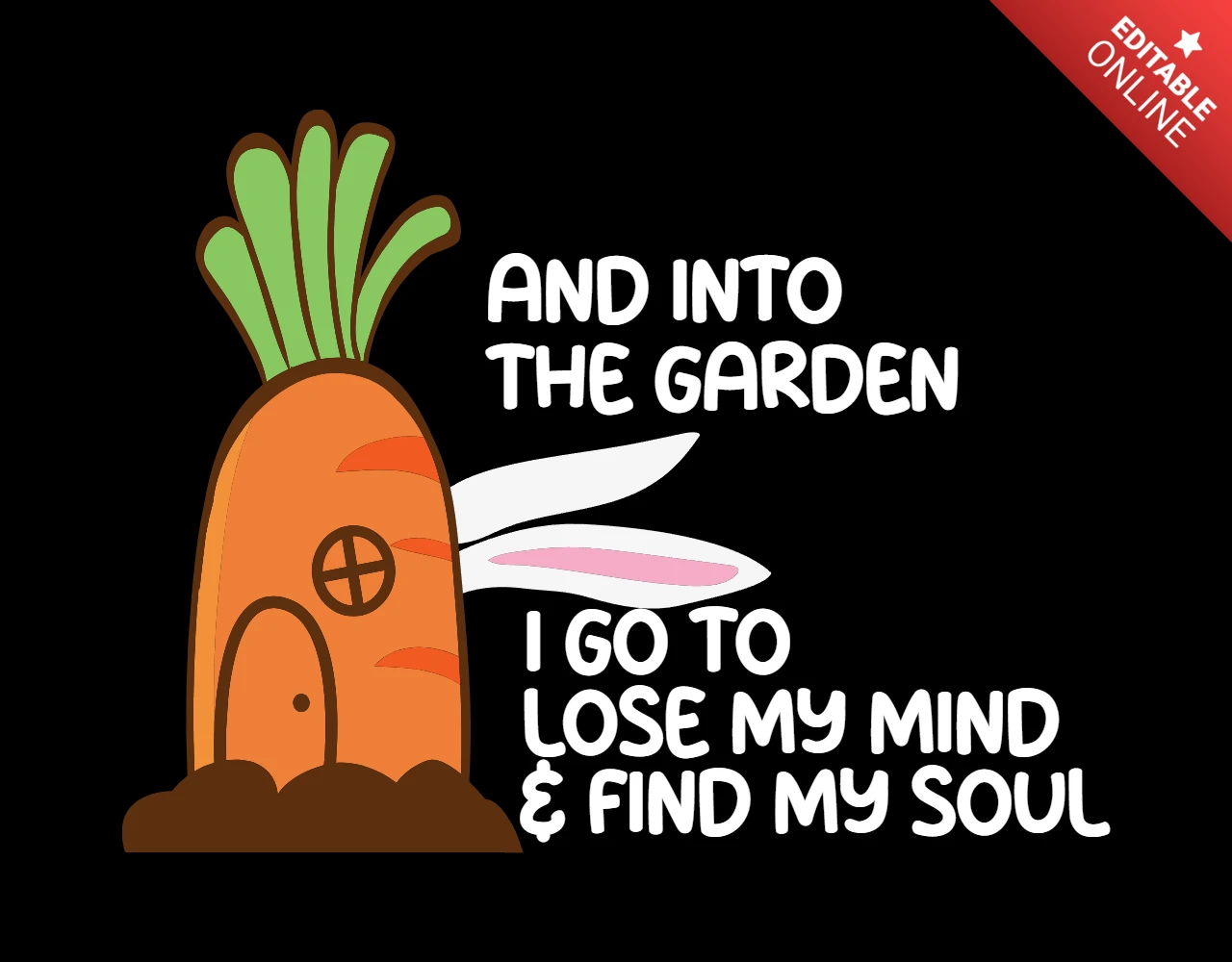 Carrot Gardening Funny T-shirt Design Template