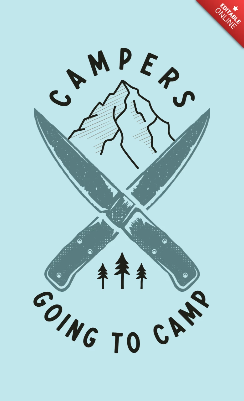 Kampeerders op kamp t-shirt sjabloon ontwerp