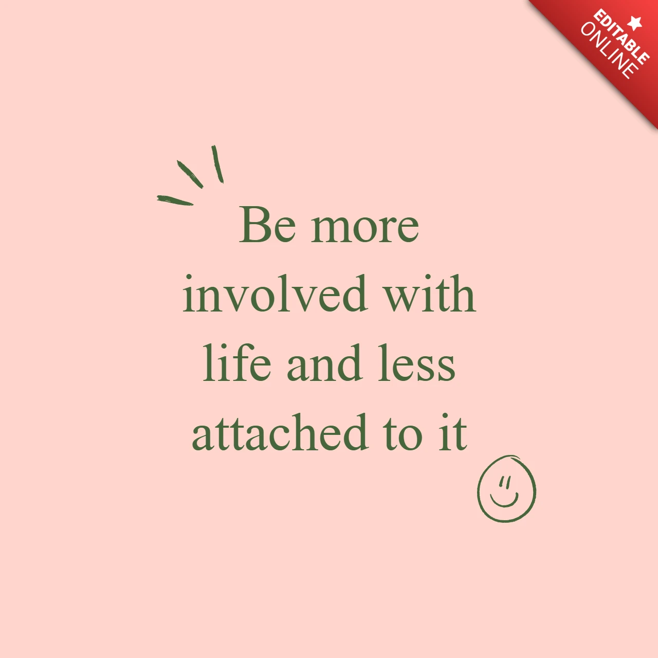 Leven motiverende smiley citaat instagram post ontwerpsjabloon